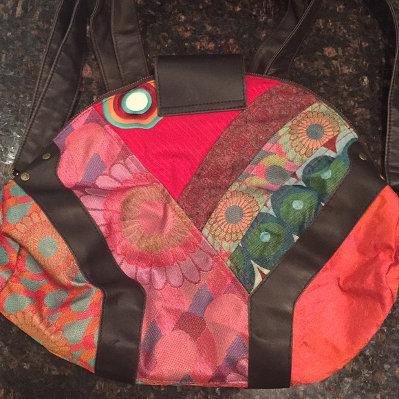 Stunning Desigual Crossbody w. Embroidery & Deco Buttons sz L - Picture 4 of 14